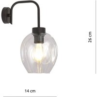 [NEUWERTIG] Wandleuchte Lukka Wandlampe Leuchte Beleuchtung Einflammig Schwarz Klar Lampe B-Ware von UNBEKANNT