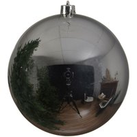 Unbekannt - Bruchfeste Outdoor xl Weihnachtskugel Silberfarben ø 20 cm aus Kunststoff von UNBEKANNT