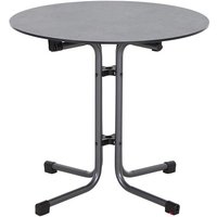 Unbekannt - Sola Klapptisch ø 80 cm, anthrazit Gestell aus Stahl in matt anthrazit, Tischplatte aus hpl in dark stone von UNBEKANNT