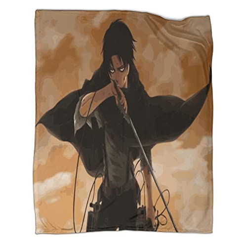 Angriff auf Titan 3D Kuscheldecke 50x60inch(127x152cm) Warmer Winter Weich Levi Ackermann Decke Flanell Wohndecke Flauschige Couchdecke Für Erwachsene Kids Teens Weihnachten Geschenk Blanket von UNDERZY