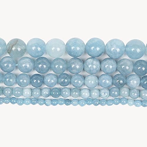 Natürliche Steinperlen Aqua Chalcedon Lose Runde Perle, um Schmuck Armbänder herzustellen, Armbänder Nähen DIY Zubehör 4-12mm-H7373._8mm ca. 48 stücke von UNDERZY