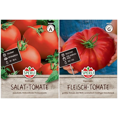 Premium Fleischtomaten Samen | 2 Bewährte Sorten | Sehr Aromatisch | Tomatensamen Freiland | Viel Fruchtfleisch | Wenig Kerne von UNEECC