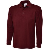 Classic langarm Poloshirt Maroon 4XL 220 g/m² von UNEEK