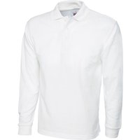 Classic langarm Poloshirt Weiß XL 220 g/m² von UNEEK
