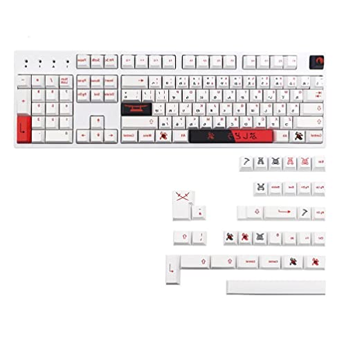 UNF 138 Tasten/Set Kirsche Profil Bushido Tastenkappen PBT Farbsublimation Tastenkappen für mechanische Tastatur mit Enter Dye Sublimation Tastenkappen Set von UNF