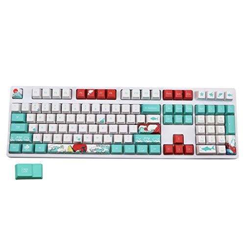 UNF 5 Seiten Farbstoffsublimation, 109 Tasten, OEM PBT Tastenkappen, komplettes Set von mechanischen Tastaturtasten, Ukiyo-e Sea Waves Tastenkappen von UNF