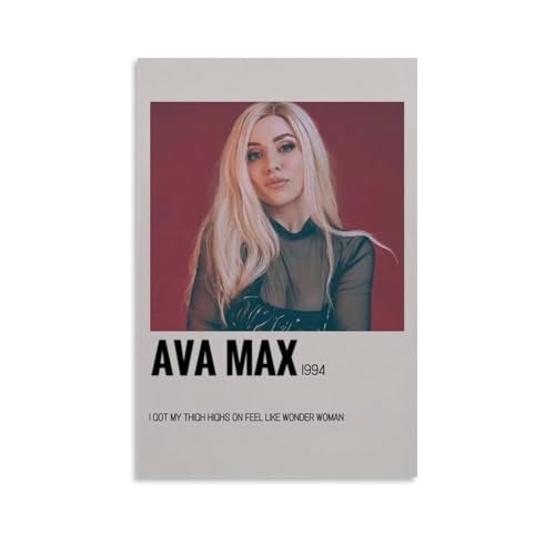 Ava Max Singer Classic Retro Minimalist Art Poster Dekorative Malerei Leinwand Wandkunst Wohnzimmer Poster Schlafzimmer Malerei,Wandkunst Bilddruck Moderne Familienzimmer Dekor 08x12inch(20x30cm) von UNFANRWZW
