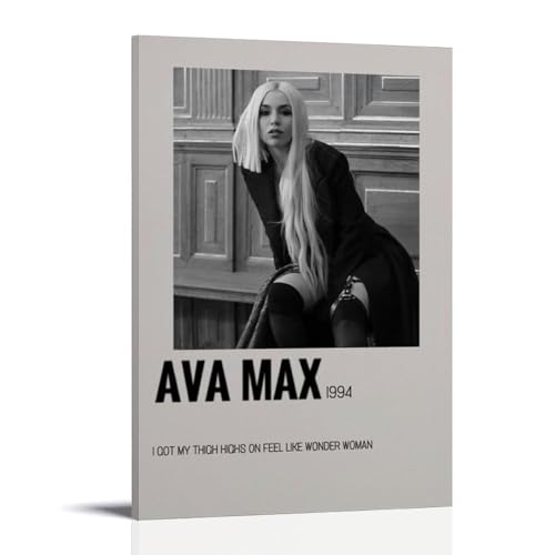 Ava Max Singer Minimalist Black And White Art Poster Dekorative Malerei Leinwand Wandkunst Wohnzimmer Poster Schlafzimmer Malerei,Wandkunst Bilddruck Moderne Familienzimmer Dekor 20x30inch(50x75cm) von UNFANRWZW