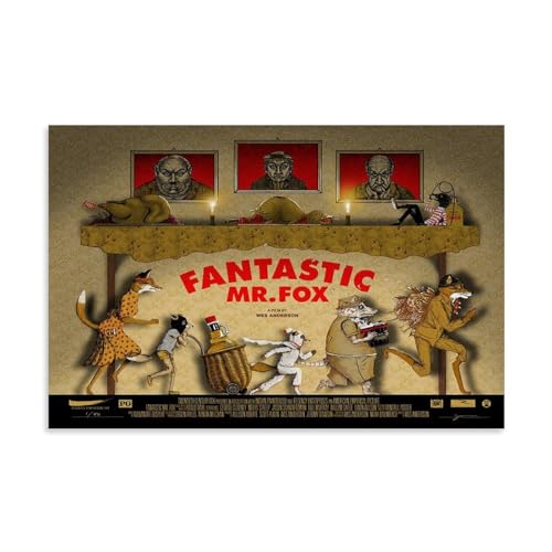 Fantastic Mr. Fox Ash Movie Full Character Poster Dekorative Malerei Leinwand Wandkunst Wohnzimmer Poster Schlafzimmer Malerei,Wandkunst Bilddruck Moderne Familienzimmer Dekor 24x36inch(60x90cm) von UNFANRWZW