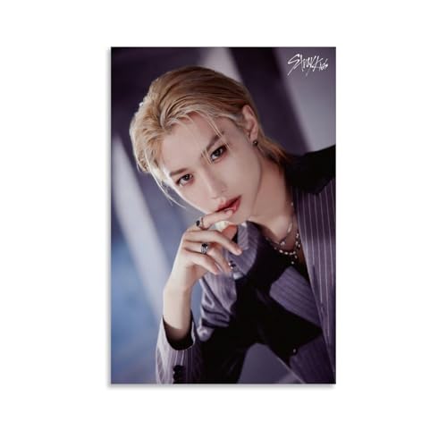Lee Felix Stray Kids SKZ Kpop Boy Group Poster Poster Dekorative Malerei Leinwand Wandkunst Wohnzimmer Poster Schlafzimmer Malerei 12x18inch(30x45cm) von UNFANRWZW