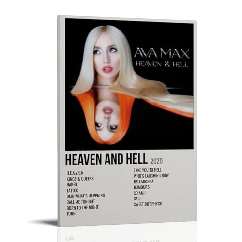 UNFANRWZW Ava Max Heaven & Hell Poster Dekorative Malerei Leinwand Wandkunst Wohnzimmer Poster Schlafzimmer Malerei,Wandkunst Bilddruck Moderne Familienzimmer Dekor 12x18inch(30x45cm) von UNFANRWZW
