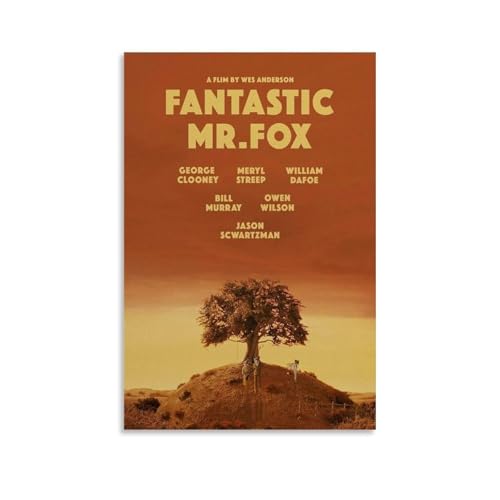 UNFANRWZW Fantastic Mr. Fox Movie Art Poster Dekorative Malerei Leinwand Wandkunst Wohnzimmer Poster Schlafzimmer Malerei,Wandkunst Bilddruck Moderne Familienzimmer Dekor 24x36inch(60x90cm) von UNFANRWZW