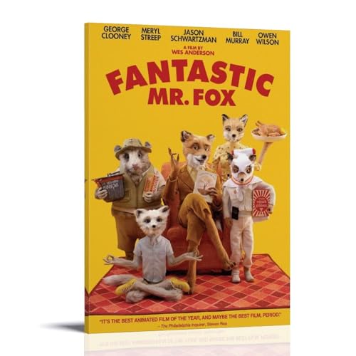 UNFANRWZW Fantastic Mr. Fox Movie Poster Dekorative Malerei Leinwand Wandkunst Wohnzimmer Poster Schlafzimmer Malerei,Wandkunst Bilddruck Moderne Familienzimmer Dekor 12x18inch(30x45cm) von UNFANRWZW
