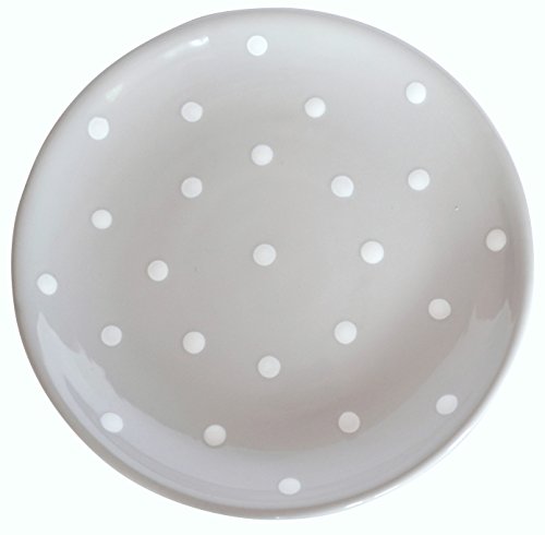 UNGARNIKAT - Vintage Teller/Frühstücksteller 20cm - Rot mit weißen Punkten - Brotteller/Unterteller Landhausstil - Spülmaschinengeeignet & Mikorwellenfest - polka dot geschirr von UNGARNIKAT