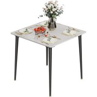 Esstisch Marmor Optik, 80×80cm Küchentisch Esszimmertisch für 4 Personen, Rechteckig Tisch mit rutschfesten Beinen aus Metall, Modern Design, Kaltes von UNHO