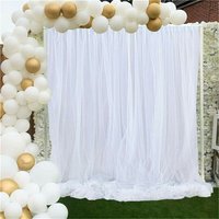 Foto Hintergrund Seide Vorhang, 3x3 m Seidenstoff Plus Mesh-Spitze, Hochzeit Tüll Vorhänge Dekoration für Hochzeit Bühne Feier Studio Geburtstag Weiß von UNHO