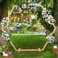 Hochzeitsbogen Holz Traubogen Hexagon Rosenbogen Garten Hochzeit Bogen Geburtstag Party Hintergrund Stand 210x230cm von UNHO