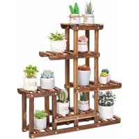 Pflanzenregal Holz, Blumentreppe 6 Ablagen, Blumenregal Pflanzentreppe für Wohnzimmer Fensterbank Balkon Garten Indoor Outdoor, 60×11.5×61.5cm von UNHO