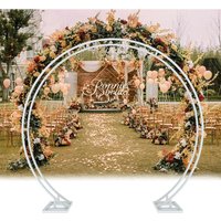 Hochzeit Bogen Tür Hintergrund rund Metall Hochzeitsbogen Ballonbogen Blumenrahmen Dekoration 2.2m von UNHO