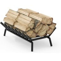 Kamin Feuerrost, eckig, robust Kaminrost, Kaminholzkorb Brennholzkorb Hitzebeständig Feuerbock mit Füßen für Innen Außen, 67x22x16cm, schwarz - Unho von UNHO