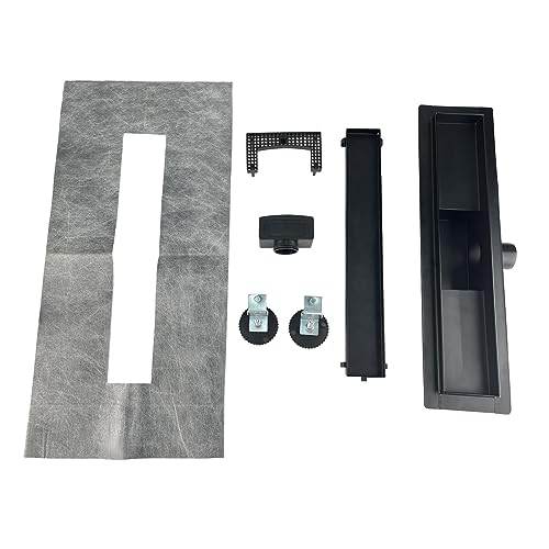 Edelstahl Duschrinne befliesbar 80cm und Siphon Komplettset Schwarz flach Edelstahl Duschrinne befliesbar 80cm und Siphon Komplettset Schwarz flach von UNI-DRAIN