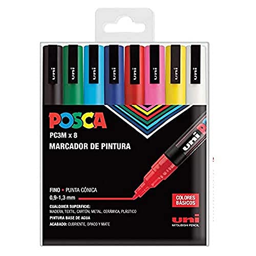 UNI Posca Set PC 3M Basic - 8 Filzstifte, A-1 von POSCA