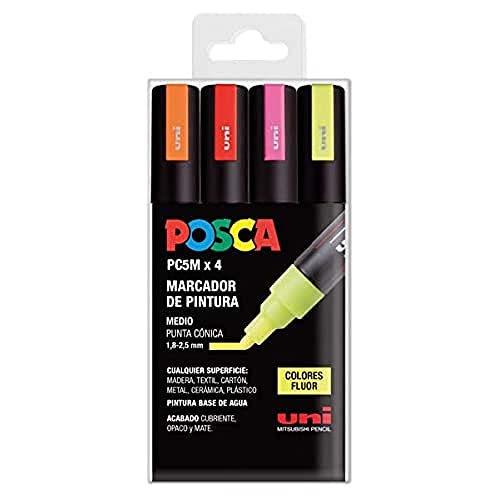 Posca UNI Set PC 5M Fluor - 4er Pack von POSCA