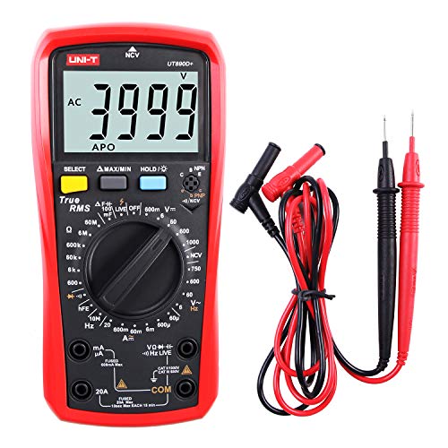 Multimeter UNI-T UT890D+ Effektivwert Voltmeter Amperemeter Ohmmeter AC/DC-Zählerstrom Spannungswiderstand Frequenz Durchgangskapazitätsdiode (Unterscheiden zwischen Nulllinie und Feuerlinie) von UNI-TREND