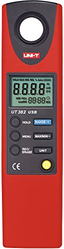 Tragbarer digitaler Luxmeter mit USB-Kabel, LCD-Display, geringer Stromverbrauch, bis zu 200 Stunden Dauerbetrieb, Auto Range, Datensperre, Anzeige bei niedrigem Batterieverbrauch, inklusive Batterie von Melchioni