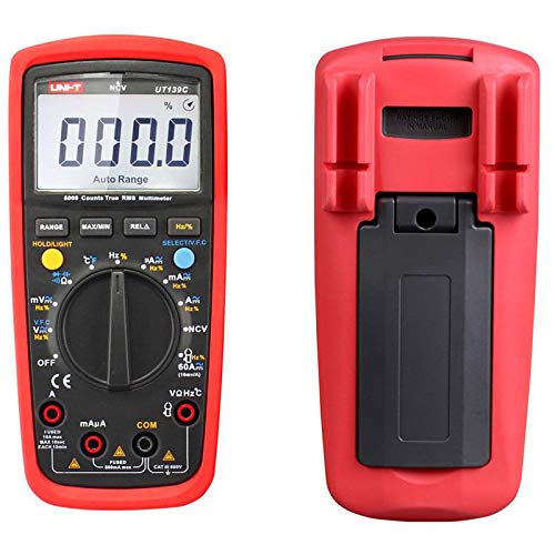 UNI-T UT139C CAT III 600V UT139 Series True RMS Digital Multimeter with Frequency,NCV,Resistance, Voltage,Temperature measurement,Red/Grey von UNI-T