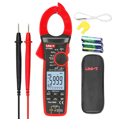 UNI-T UT206B Analog Klemme Meter Multimeter Wechselstrom 1000A Gleichstrom 1000 V Prüfer Fachmann Digital Amperemeter Zange Voltmeter Temperatur von UNI-TREND