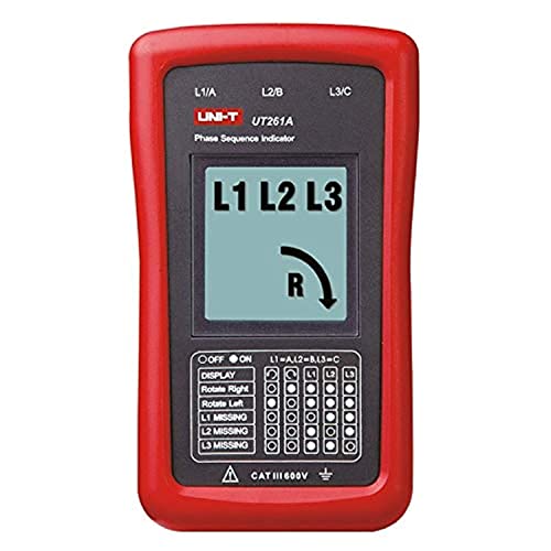 UNI-T UT261A Phase Sequence Tester Lack Phase Meter Motor Rotation Indicator AC 40 700V 90 600V (UT261A) von UNI-TREND