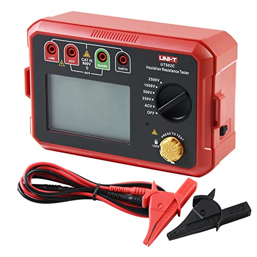 UNI-T UT502C Isolierung Widerstand Tester 2500V 20.0GΩ Isolationsmessgerät Isolationstester, Digitale Megohmmeter Ohm Tester Auto Range mit Hintergrundbeleuchtung von UNI-TREND