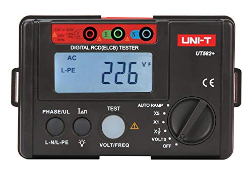 UNI-T UT582+ Digital RCD (ELCB) Tester Auto RAMP Leakage Circuit Breaker Meter mit Mis-Operation Buzzer von Uni-T