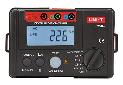 UNI-T UT582+ Digital RCD (ELCB) Tester Auto RAMP Leakage Circuit Breaker Meter mit Mis-Operation Buzzer von UNI-TREND