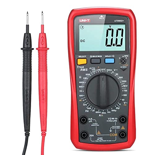 UNI-T Digitales Multimeter UT890D+ True RMS 6000 Counts Live Test Volt Ohm Meter, Voltage AC DC Current Amp Capacitor Tester hFE Diode Continuity NCV für Automotive HVAC UNI-T Digitales Multimeter UT890D+ True RMS 6000 Counts Live Test Volt Ohm Meter, Voltage AC DC Current Amp Capacitor Tester hFE Diode Continuity NCV für Automotive HVAC von UNI-TREND