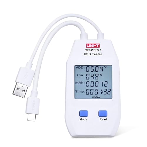 USB Leistungsmesser UNI-T UT658DUAL Typ A & Typ C Spannungs- und Strommultimeter für digitale Produkte Ladekapazität mit Datenspeicher USB Leistungsmesser UNI-T UT658DUAL Typ A & Typ C Spannungs- und Strommultimeter für digitale Produkte Ladekapazität mit Datenspeicher von UNI-TREND