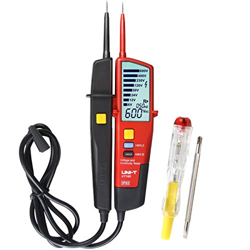 UNI-T UT18D Spannungstester und Durchgangsprüfer Wasserdicht Spannungsprüfer mit RCD-Test und Phasenrotation, Eingebaute Beleuchtung von UNI-TREND