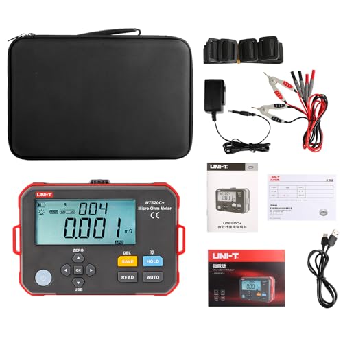 UNI-T UT620C+ Digitales DC-Niedrigwiderstandsmessgerät, Mikro-Ohmmeter, Widerstandstester für Kabel, Drähte/Spulen/Motoren, 0,001 mΩ ~ 300,0 kΩ UNI-T UT620C+ Digitales DC-Niedrigwiderstandsmessgerät, Mikro-Ohmmeter, Widerstandstester für Kabel, Drähte/Spulen/Motoren, 0,001 mΩ ~ 300,0 kΩ von UNI-TREND