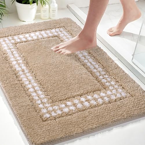 UNIBATH Badezimmerteppich, rutschfest, waschbar, superweiche Mikrofaser, flauschig, saugfähig, Badteppiche für Waschbecken, Badewanne, Waschbecken, Duschboden, Beige, Beige, 50,8 x 78,9 cm UNIBATH Badezimmerteppich, rutschfest, waschbar, superweiche Mikrofaser, flauschig, saugfähig, Badteppiche für Waschbecken, Badewanne, Waschbecken, Duschboden, Beige, Beige, 50,8 x 78,9 cm von UNIBATH