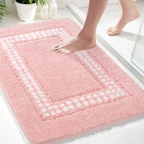 UNIBATH Badezimmerteppich, rutschfest, waschbar, superweiche Mikrofaser, flauschig, saugfähig, Badteppiche für Waschbecken, Badewanne, Waschbecken, Duschboden, Rosa, 50,8 x 78,9 cm UNIBATH Badezimmerteppich, rutschfest, waschbar, superweiche Mikrofaser, flauschig, saugfähig, Badteppiche für Waschbecken, Badewanne, Waschbecken, Duschboden, Rosa, 50,8 x 78,9 cm von UNIBATH