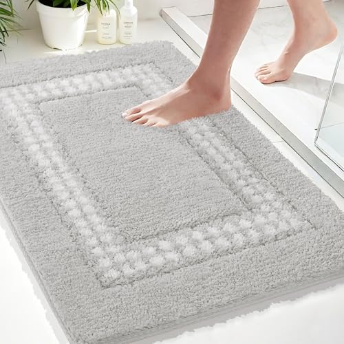 UNIBATH Badezimmerteppich, rutschfest, waschbar, superweiche Mikrofaser, flauschig, saugfähig, Badteppiche für Waschbecken, Badewanne, Waschbecken, Dusche, Boden, Grau, 50,8 x 78,9 cm UNIBATH Badezimmerteppich, rutschfest, waschbar, superweiche Mikrofaser, flauschig, saugfähig, Badteppiche für Waschbecken, Badewanne, Waschbecken, Dusche, Boden, Grau, 50,8 x 78,9 cm von UNIBATH