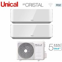 Unical - klimagerät dual split inverter klimagerät serie air cristal 10+10 mit xmx2 18he r-32 wi-fi optional 10000+10000 von UNICAL