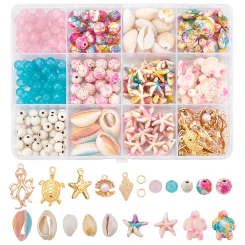 UNICRAFTALE 1 Box Meeresschildkröten Perlen Bunte Seestern Rundeperlen 285 Stück Synthetische Türkisfarbeneperlen Seestern Muschelperlen Sommer Ozean Tier Abstandshalter Perlen Zur Schmuckherstellung UNICRAFTALE 1 Box Meeresschildkröten Perlen Bunte Seestern Rundeperlen 285 Stück Synthetische Türkisfarbeneperlen Seestern Muschelperlen Sommer Ozean Tier Abstandshalter Perlen Zur Schmuckherstellung von UNICRAFTALE