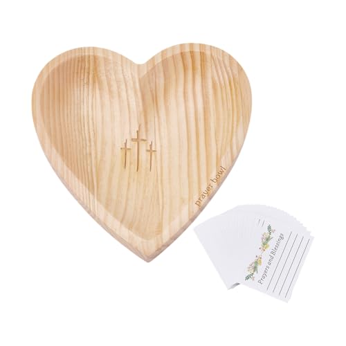 UNICRAFTALE 1 Set Große Holz Gebetsschalen Schmucktablett Herzförmige Schale Mit Gebetsschalenkarten Für Die Aufbewahrung von Ohrringen Ringen Und Armbändern Verschönert Die Inneneinrichtung UNICRAFTALE 1 Set Große Holz Gebetsschalen Schmucktablett Herzförmige Schale Mit Gebetsschalenkarten Für Die Aufbewahrung von Ohrringen Ringen Und Armbändern Verschönert Die Inneneinrichtung von UNICRAFTALE