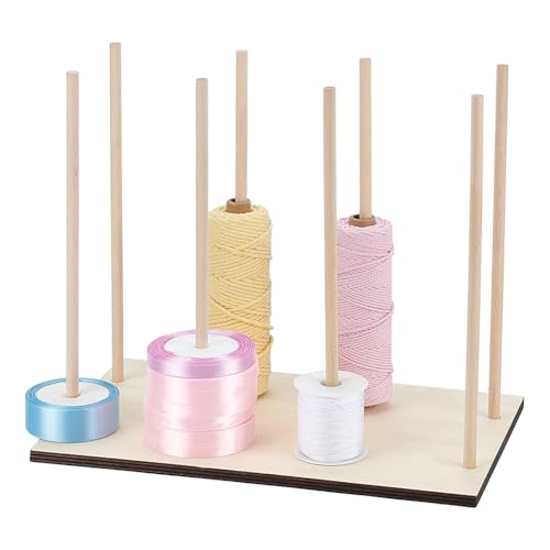 UNICRAFTALE 1 Set Holz Bandständer Band Organizer Spulenhalter Klebeband Organizer Drahtspulenständer Halter Zum Nähen Basteln Netzkranz Häkelrolle Floristenkunst Verpacken von Geschenken von UNICRAFTALE