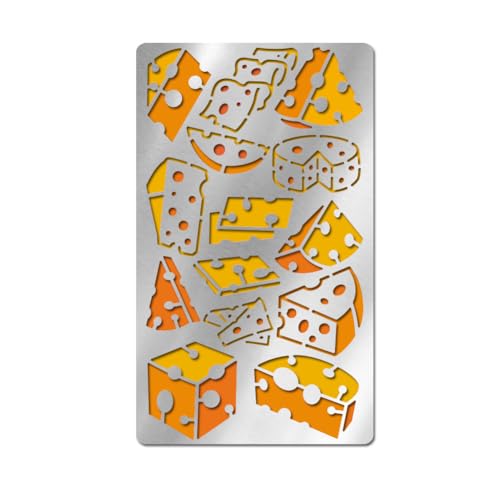 UNICRAFTALE 1 Stk Käse Edelstahl Schablonen Metall Kuchenvorlagen Lebensmittel Notizen Malvorlage Wiederverwendbare Bastelschablonen Für Tagebuch Notizbuch Scrapbook Gewohnheiten Tracker Holzbrennen von UNICRAFTALE