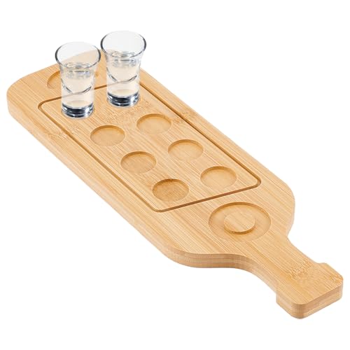 UNICRAFTALE 1 Stück Tequila Shot Board Schnapsglashalter Display Mit 8 Schnapsgläsern Weinglashalter Hölzernes Glasbecher Serviertablett Für Restaurant Party Familientreffen (Glas nicht enthalten) von UNICRAFTALE
