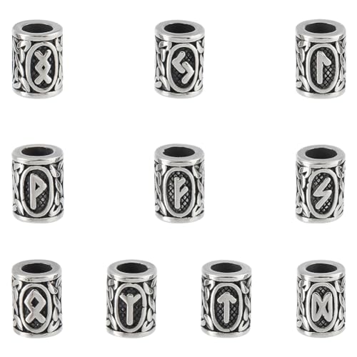 UNICRAFTALE 10 Stk 10 Stil Haarperlen 304 Edelstahl Perlen Antikes Silber 6mm Großes Loch Abstandsperlen Säule Lanyard Perlen Metall Flechtperlen Wikinger Haarperlen Für Armbänder Schmuckherstellung UNICRAFTALE 10 Stk 10 Stil Haarperlen 304 Edelstahl Perlen Antikes Silber 6mm Großes Loch Abstandsperlen Säule Lanyard Perlen Metall Flechtperlen Wikinger Haarperlen Für Armbänder Schmuckherstellung von UNICRAFTALE