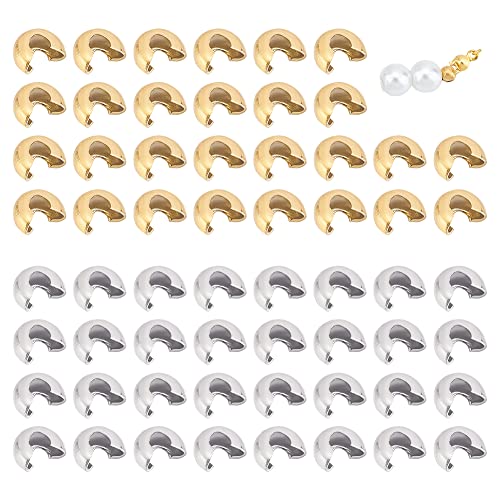 UNICRAFTALE 100 Stk 2 Farben 5/5.5 mm 304 Edelstahl Quetschperlen Abdeckungen Knotenperlen Endkappen Perlenbecher Halbrunde Offene Metall Quetschperlen Für Armbänder Kunsthandwerk Schmuckherstellung UNICRAFTALE 100 Stk 2 Farben 5/5.5 mm 304 Edelstahl Quetschperlen Abdeckungen Knotenperlen Endkappen Perlenbecher Halbrunde Offene Metall Quetschperlen Für Armbänder Kunsthandwerk Schmuckherstellung von UNICRAFTALE